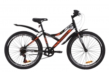 Велосипед 24 Discovery FLINT  14G  Vbr  рама-14 St черно-оранжевый с серым  с крылом Pl 2020